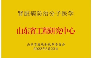 肾脏病防治分子医学 山东省工程...
